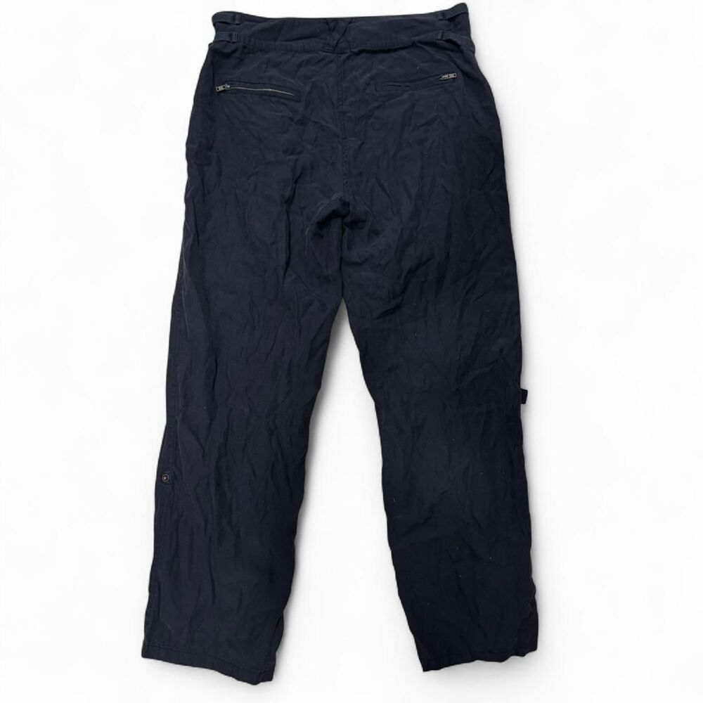 Saks Fifth Avenue Black Silk Cotton Blend Cargo Pants Utility Size 8 Womens Y2K - Picture 5 of 8